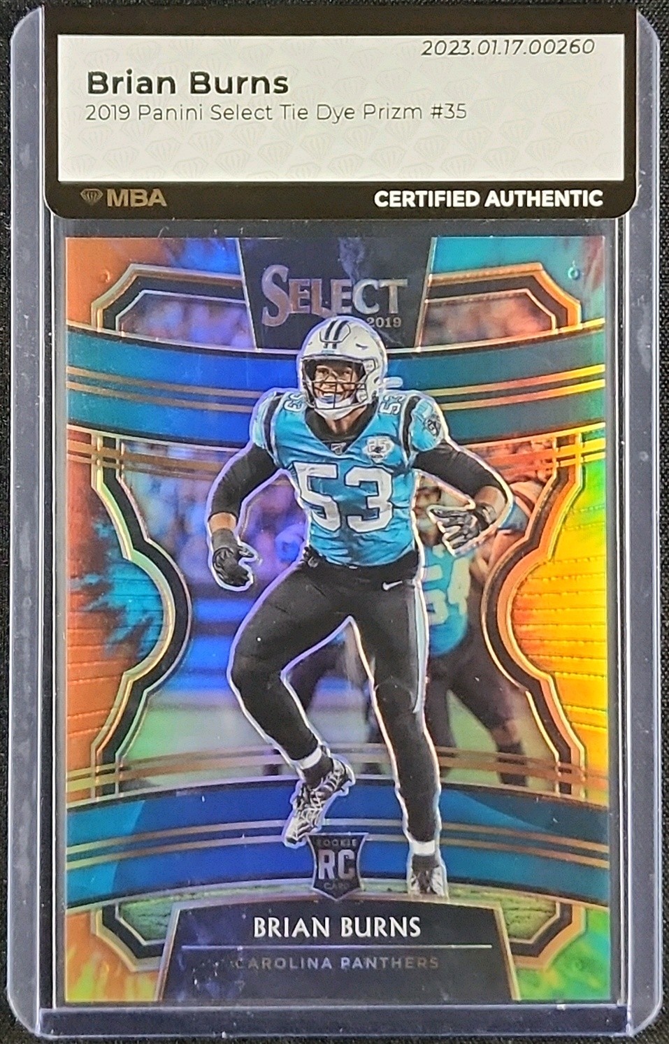 2019 Select Concourse Tie-Dye Prizm Brian Burns ROOKIE /25 #35 MBA AUTH
