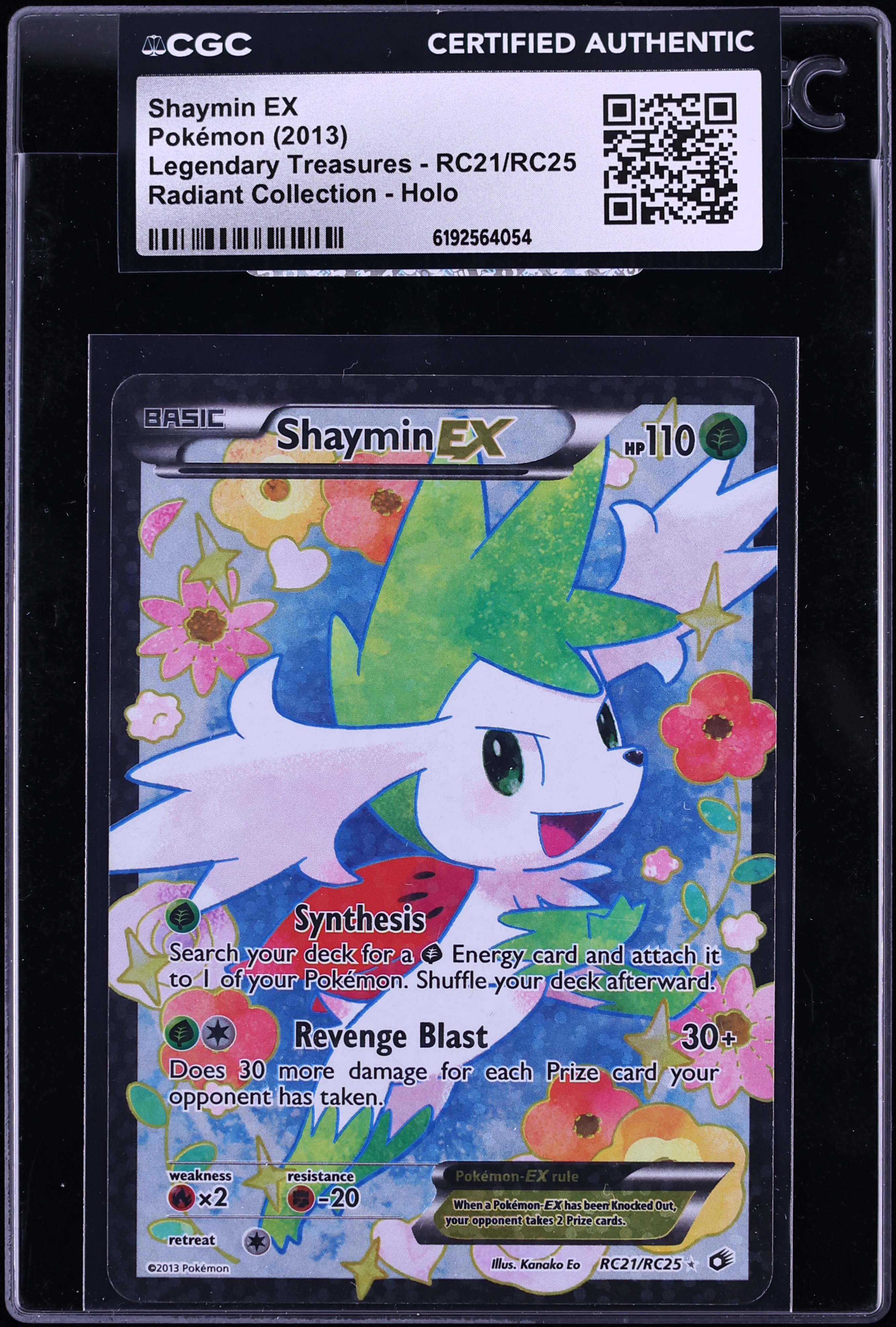 2013 Pokemon Black & White Legendary Treasures Radiant Full Art Shaymin Ex #RC21 CGC AUTH