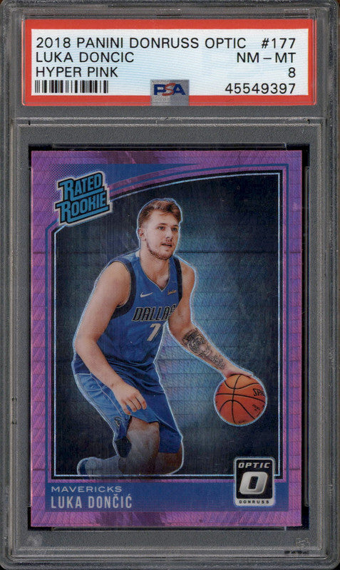 2018 Panini Donruss Optic Hyper Pink #177 Luka Doncic RC PSA 8