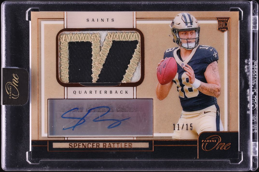 2024 Panini One Premium Bronze Spencer Rattler ROOKIE PATCH AUTO /15 #115