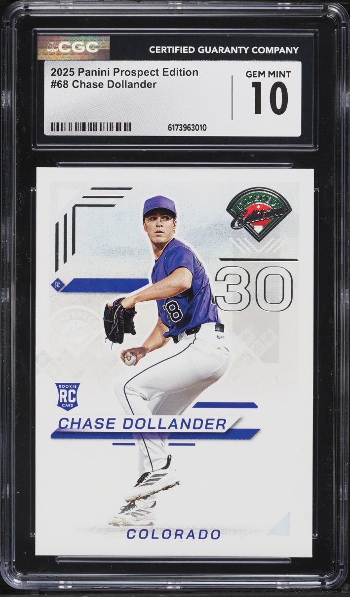 Chase Dollander #68 2025 Panini Prospect Edition Baseball Holo Prospect Ticket Signatures