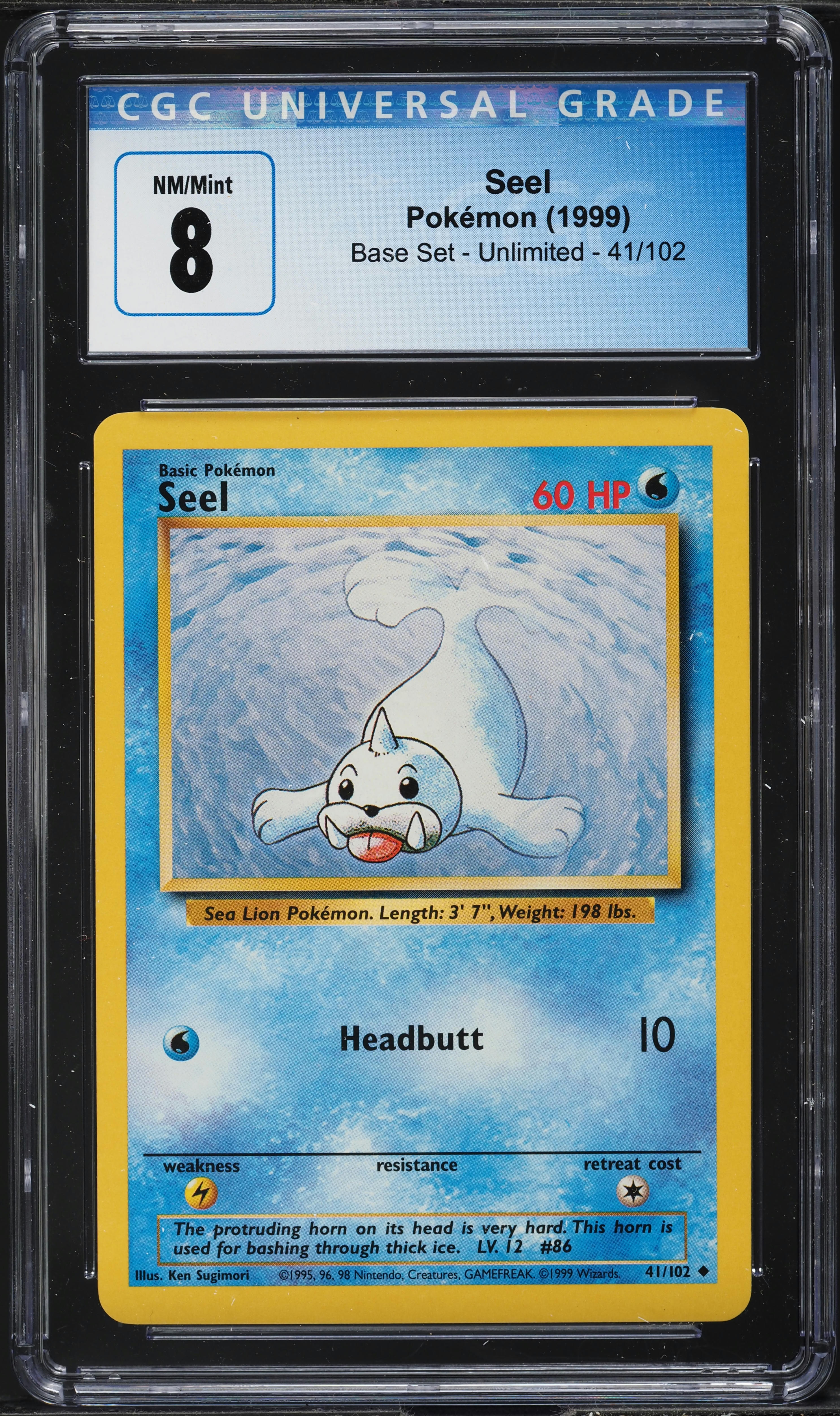 1999 Pokemon Base Set Seel #41 CGC 8 NM-MT
