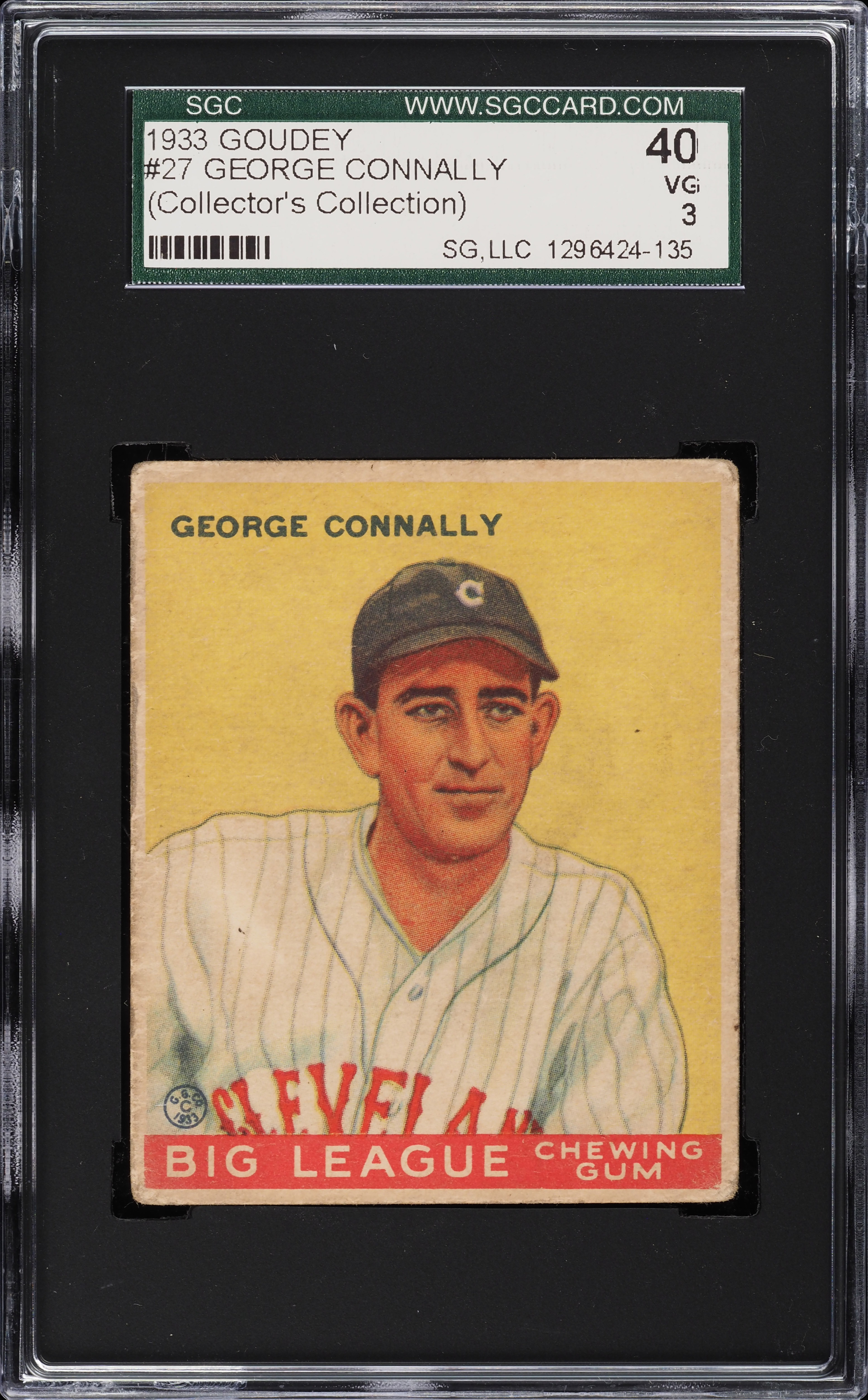 1933 Goudey George Connally #27 SGC 3 VG