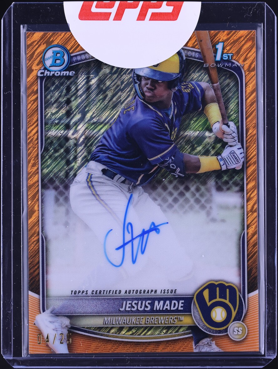 2025 Bowman Chrome Orange Shimmer Refractor Jesus Made PROSPECT AUTO /25 #CPA-JM