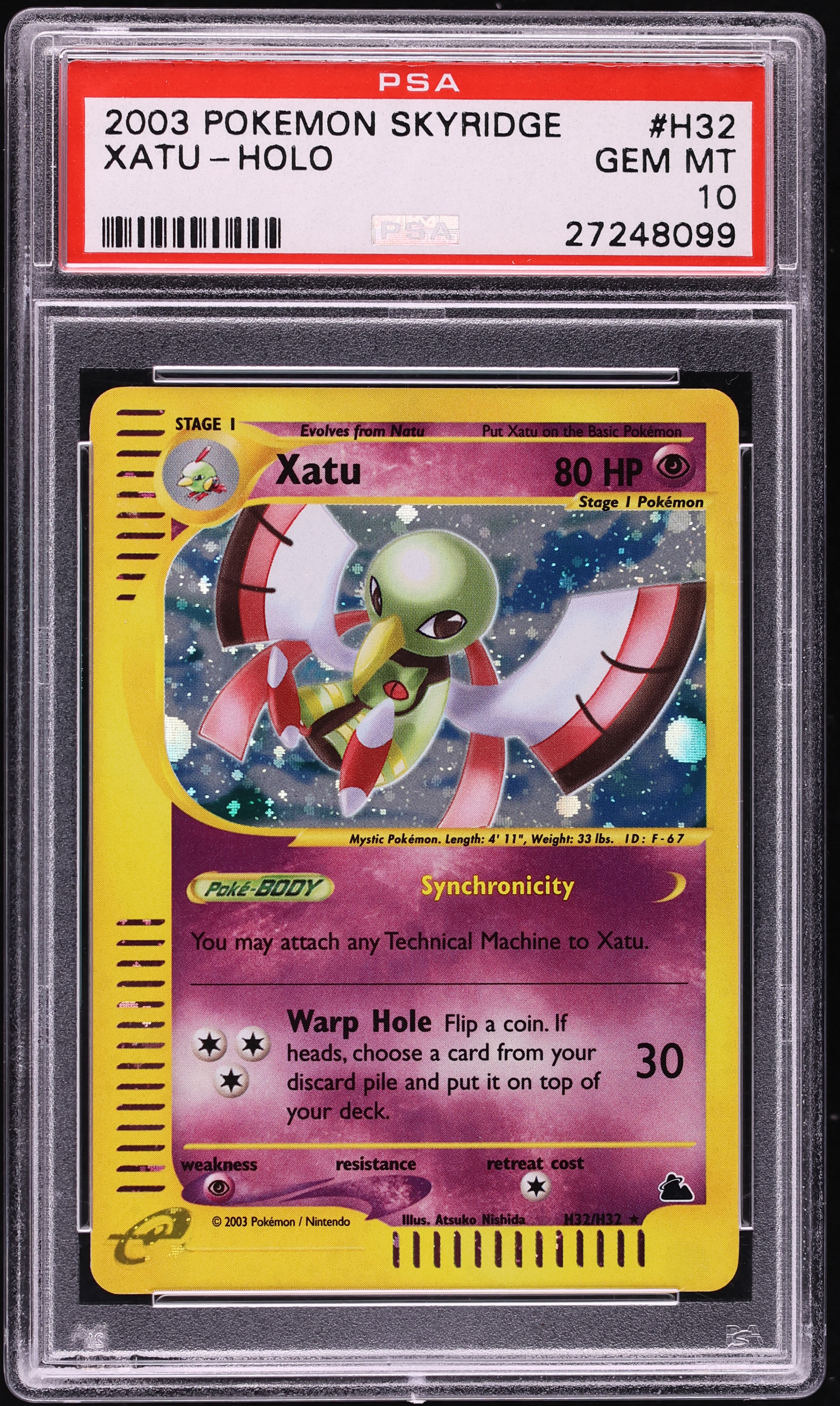 2003 Pokemon Skyridge Holo Xatu #H32 PSA 10 GEM MINT