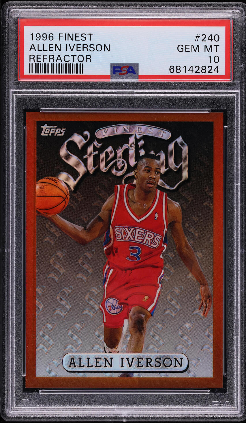 1996 Finest Refractor Allen Iverson ROOKIE #240 PSA 10 GEM MINT