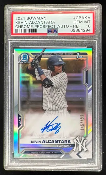 2021 Bowman Chrome Prospect Refractor #CPA-KA Kevin Alcantara Auto /499 PSA 10