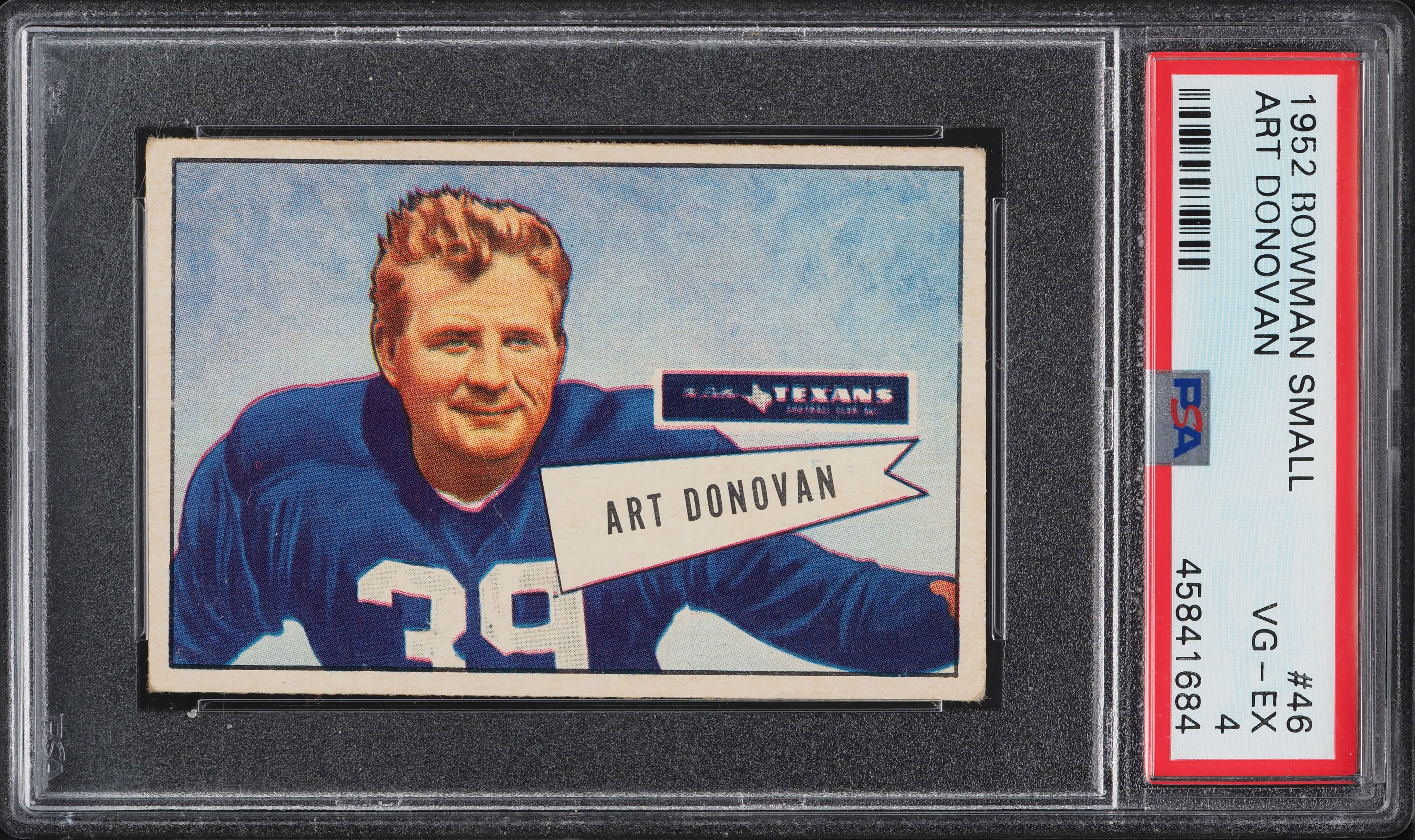 1952 Bowman Small Art Donovan ROOKIE #46 PSA 4 VGEX