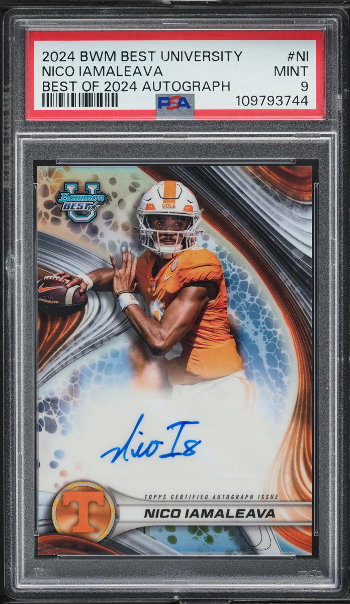 2024 Bowman University Best Of '24 Nico Iamaleava ROOKIE AUTO #BOA-NI PSA 9 MINT