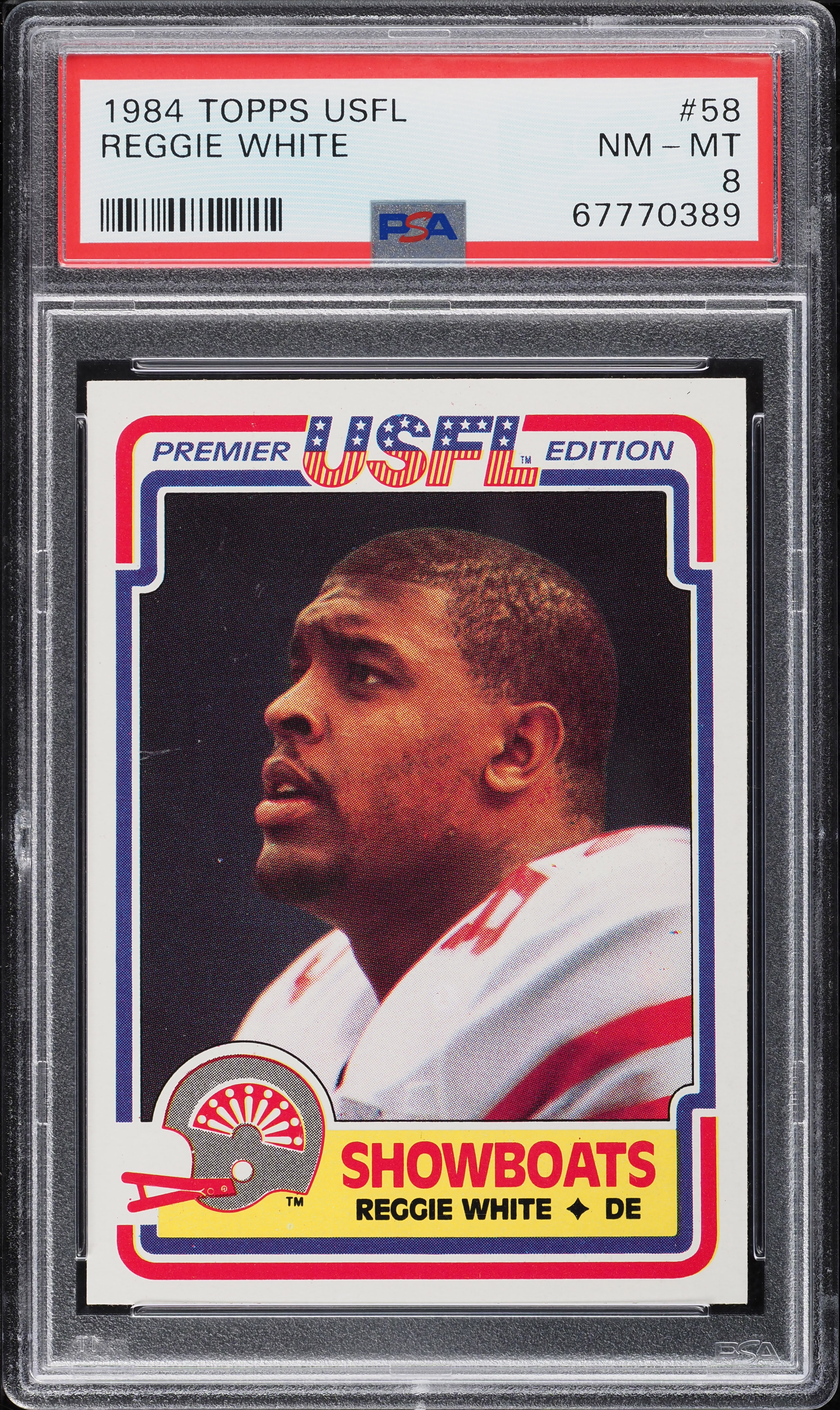 1984 Topps USFL Reggie White ROOKIE #58 PSA 8 NM-MT