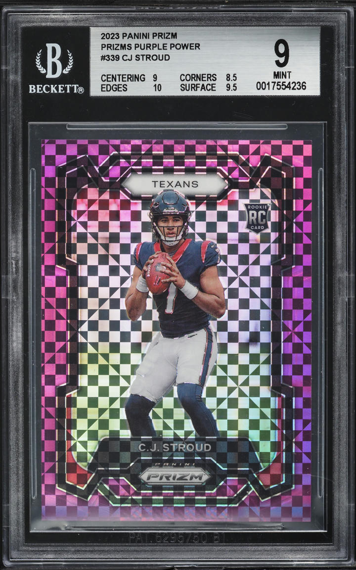 2023 Panini Prizm Purple Power C.J. Stroud ROOKIE /49 #339 BGS 9 MINT