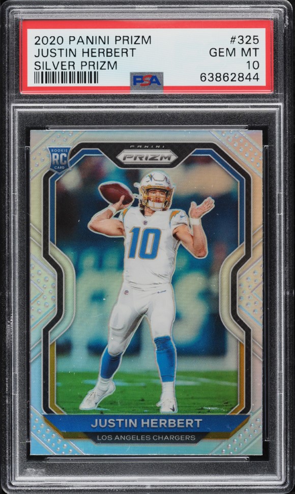 2020 Panini Prizm Silver Prizms Justin Herbert ROOKIE #325 PSA 10 GEM MINT