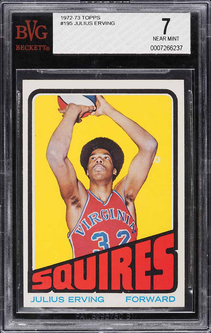 1972 Topps Basketball Julius Erving ROOKIE #195 BVG 7 NRMT