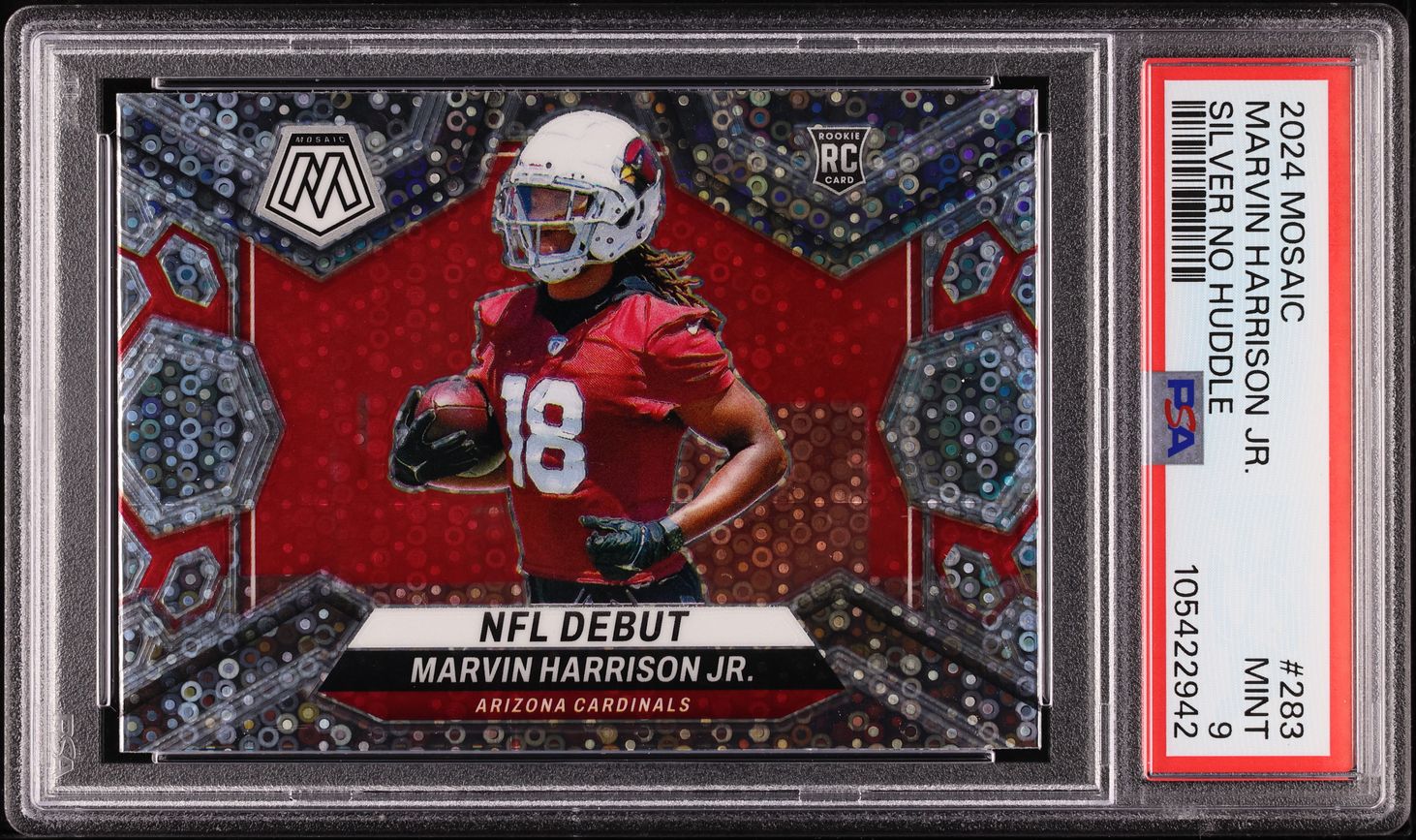 2024 Panini Mosaic Silver No Huddle Marvin Harrison Jr. ROOKIE #283 PSA 9 MINT