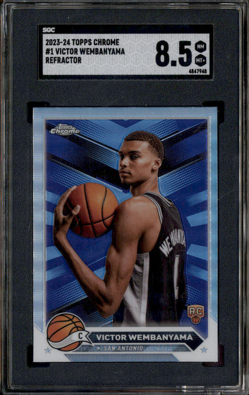 2023-24 Topps Chrome Refractor #1 Victor Wembanyama RC Rookie SGC 8.5