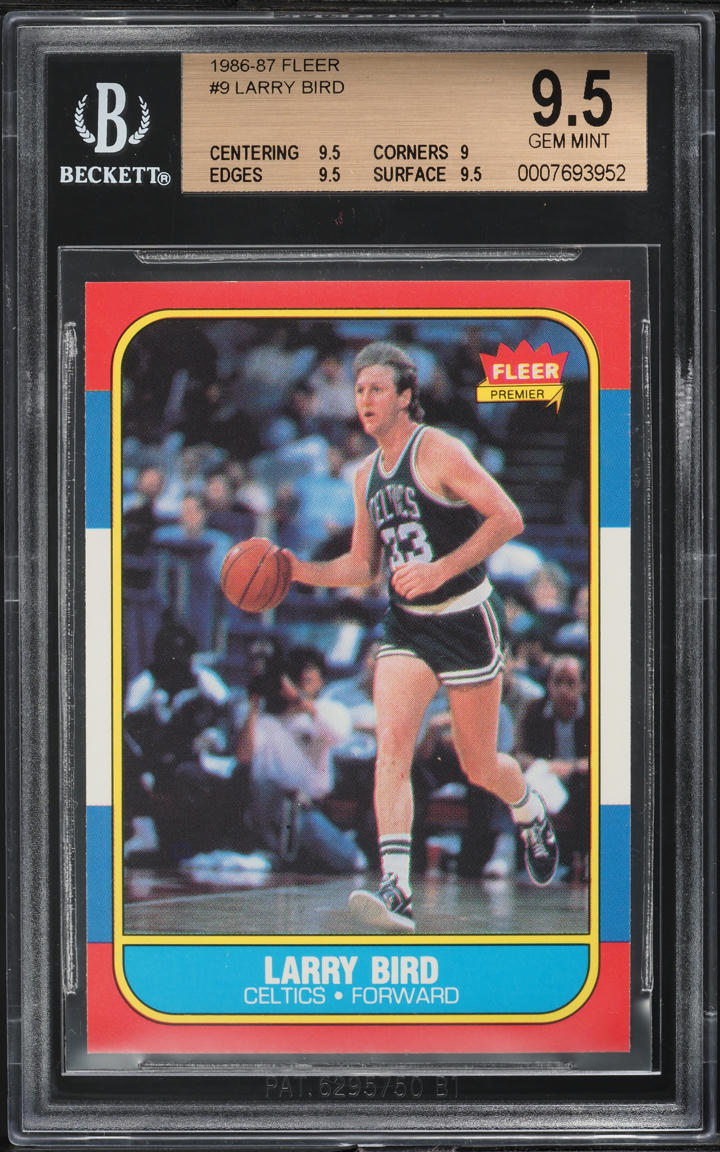 1986 Fleer Basketball Larry Bird #9 BGS 9.5 GEM MINT