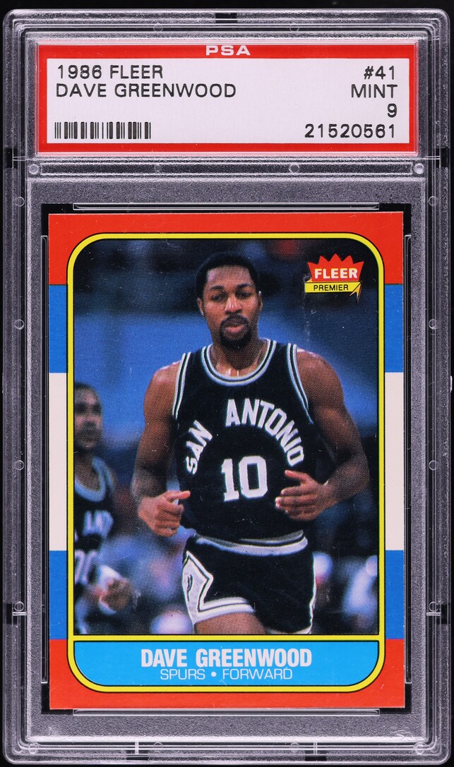 1986 Fleer Basketball Dave Greenwood #41 PSA 9 MINT