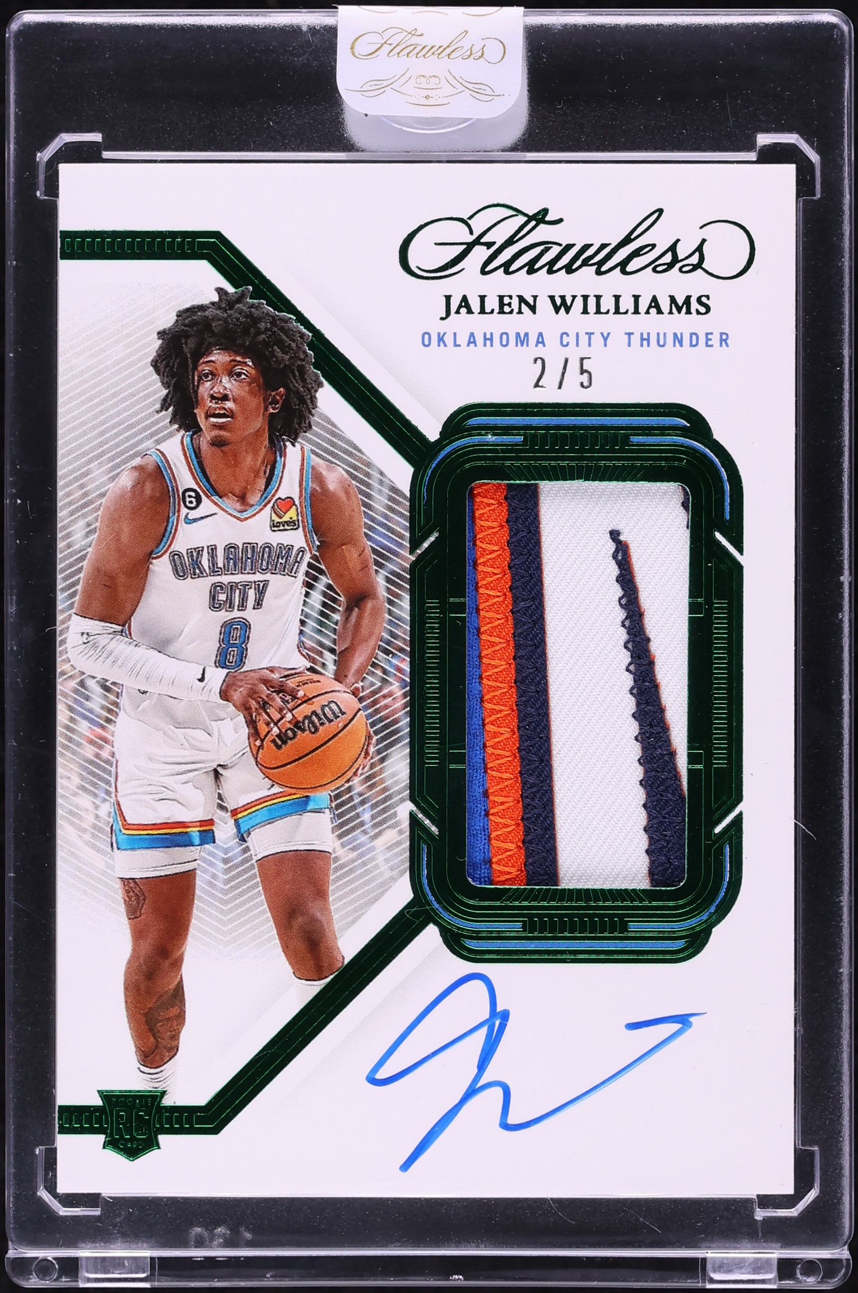 2022 Panini Flawless Vertical Emerald Jalen Williams RC PATCH AUTO /5 #VPA-JLW