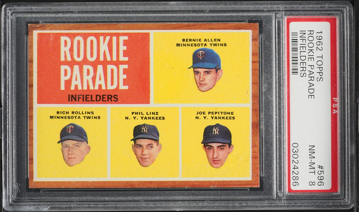1962 Topps Joe Pepitone ROOKIE #596 PSA 8 NM-MT