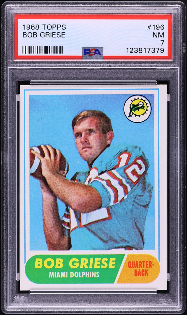1968 Topps Football Bob Griese ROOKIE #196 PSA 7 NRMT