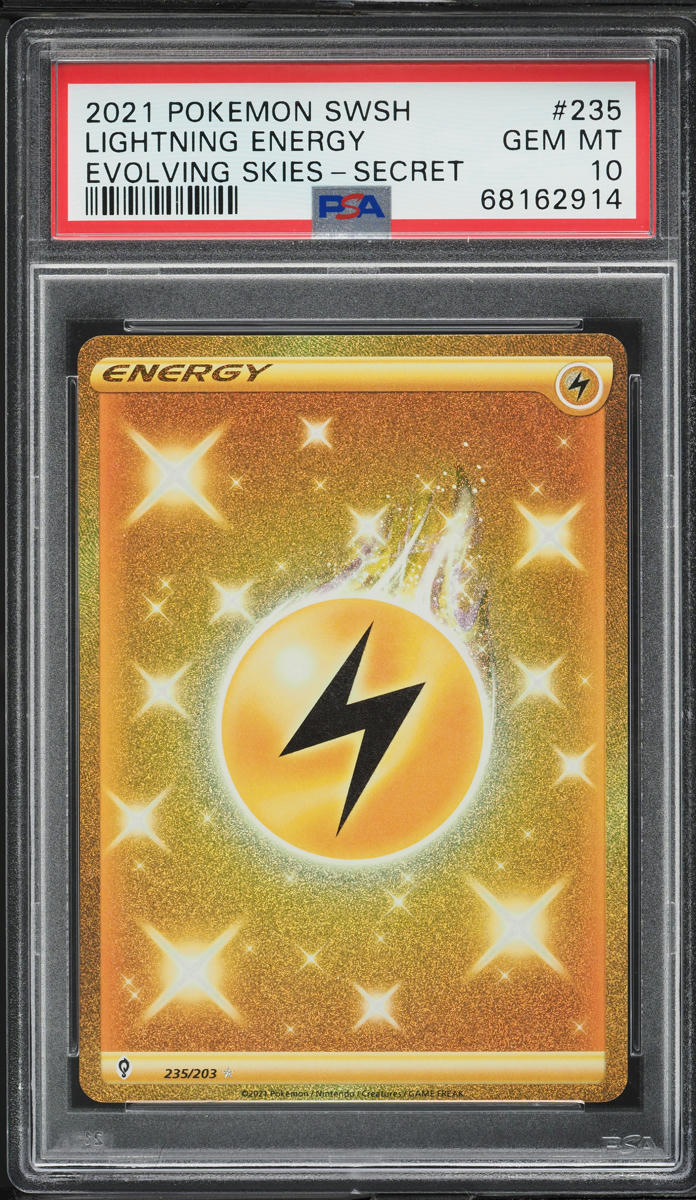 2021 Pokemon SWSH Evolving Skies SEC Lightning Energy #235 PSA 10 GEM