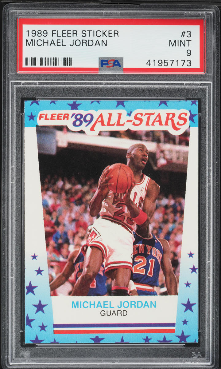 1989 Fleer Sticker Michael Jordan #3 PSA 9 MINT