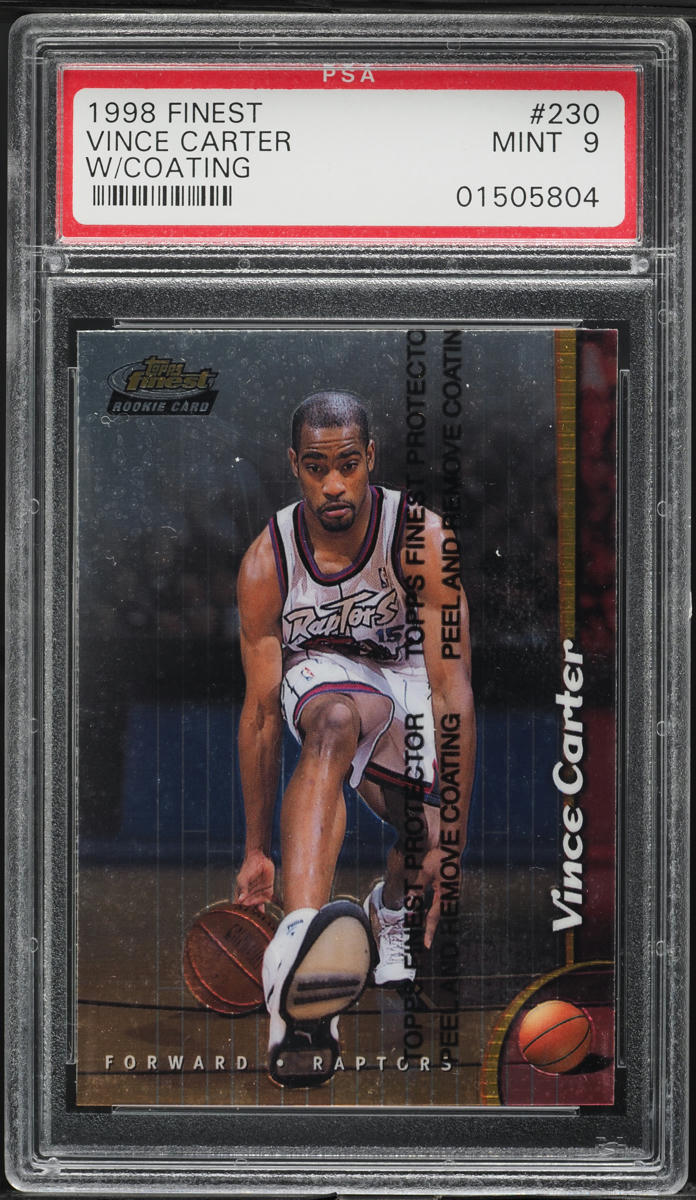 1998 Finest Basketball w/ Coating Vince Carter ROOKIE #230 PSA 9 MINT