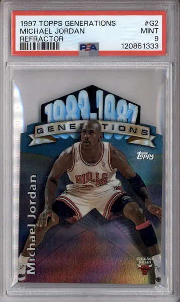 1997 Topps Generations Refractor #G2 Michael Jordan PSA 9