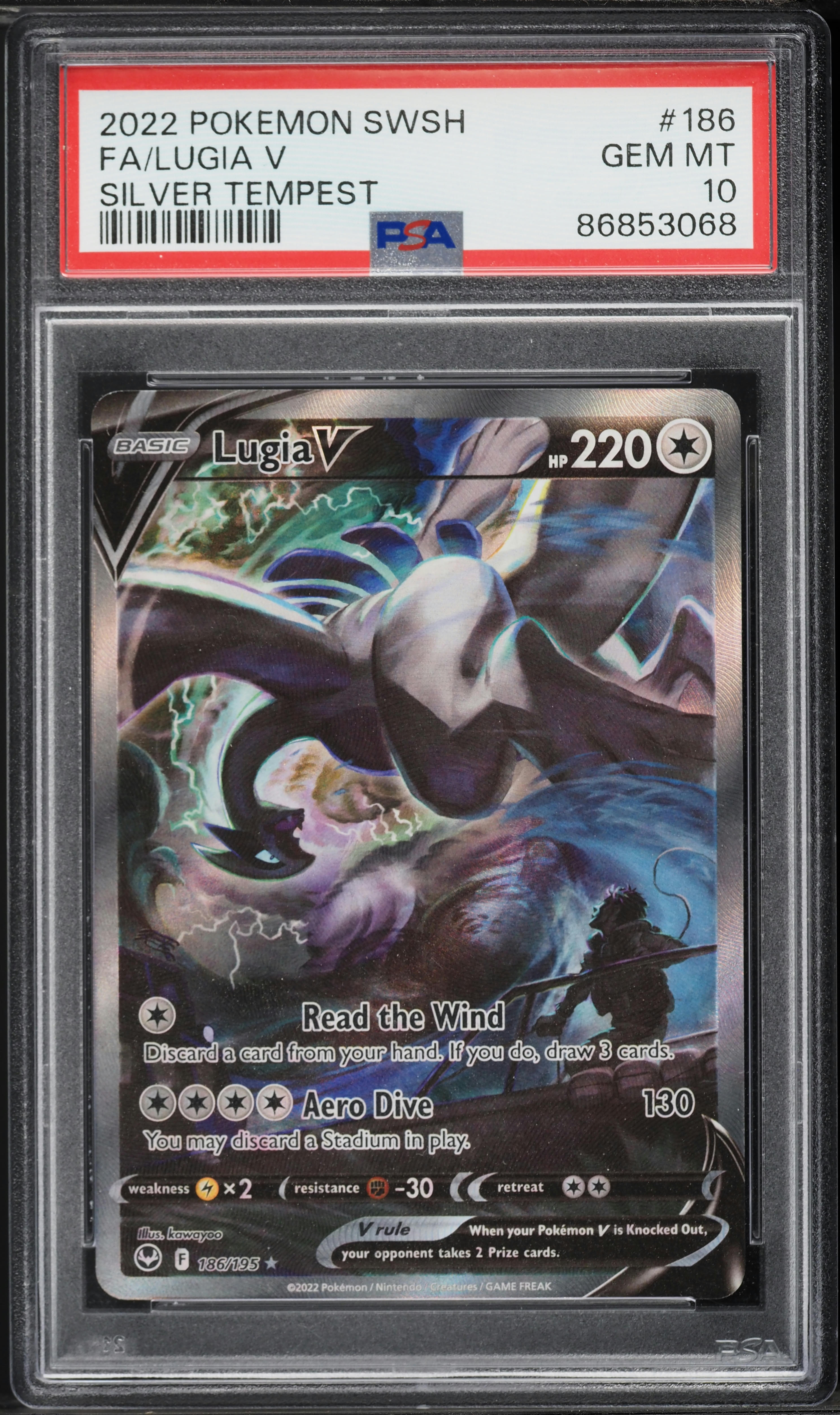 2022 Pokemon Sword & Shield Silver Tempest Alt Art Lugia V #186 PSA 10 GEM MINT