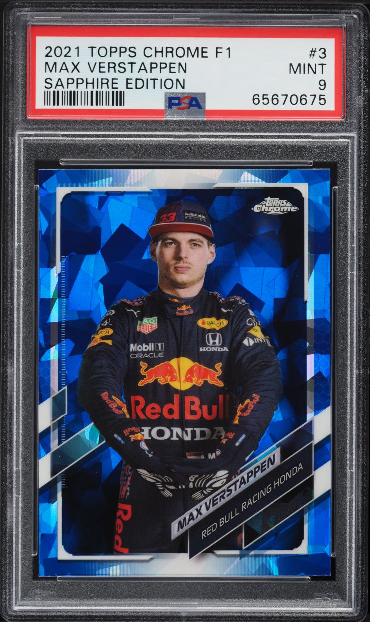 2021 Topps Chrome Formula 1 F1 Sapphire Edition Max Verstappen #3 PSA 9 MINT