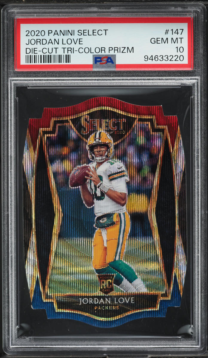 2020 Select Tri-Color Prizm Die-Cut Jordan Love ROOKIE #147 PSA 10 GEM MINT