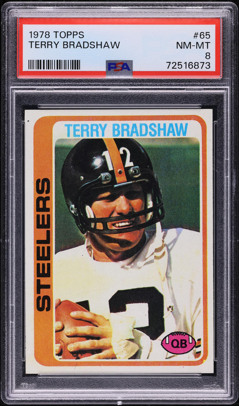 1978 Topps Football Terry Bradshaw #65 PSA 8 NM-MT