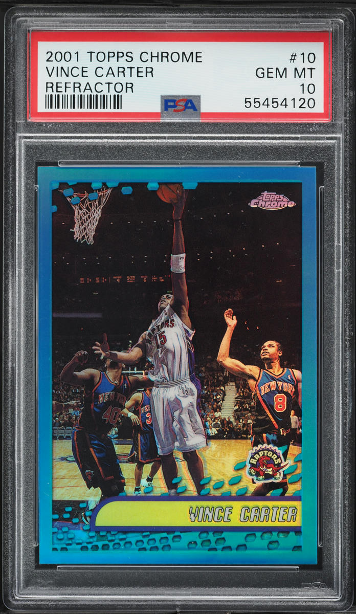 2001 Topps Chrome Refractor Vince Carter #10 PSA 10 GEM MINT