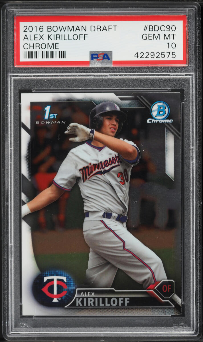 2016 Bowman Chrome Draft Alex Kirilloff PROSPECT #BDC-90 PSA 10 GEM MINT