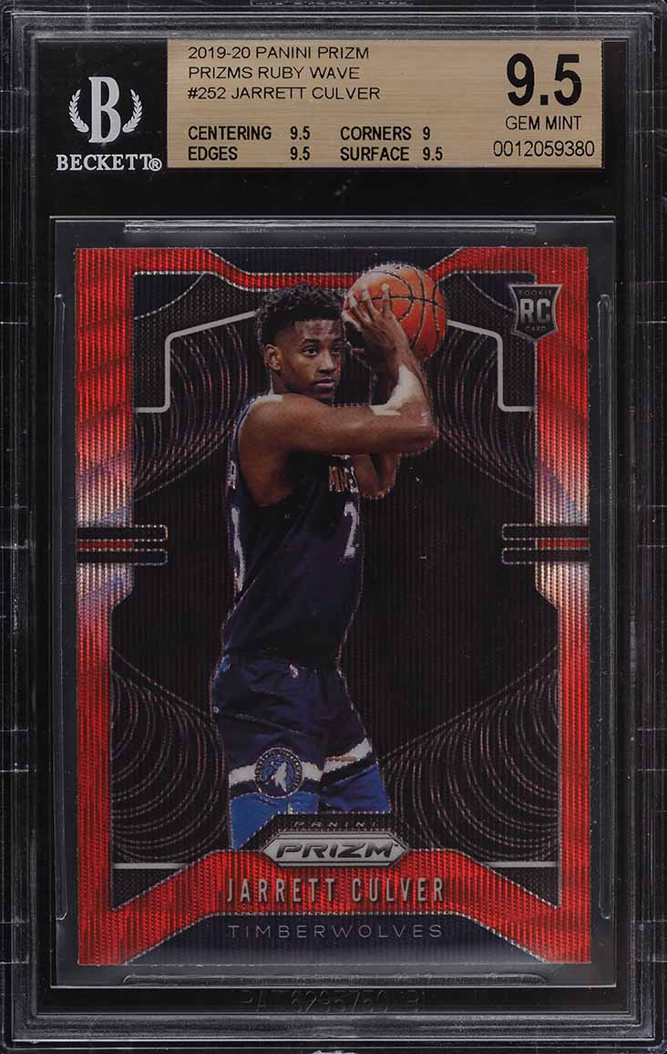 2019 Panini Prizm Ruby Wave Prizms Jarrett Culver ROOKIE #252 BGS 9.5 GEM MINT