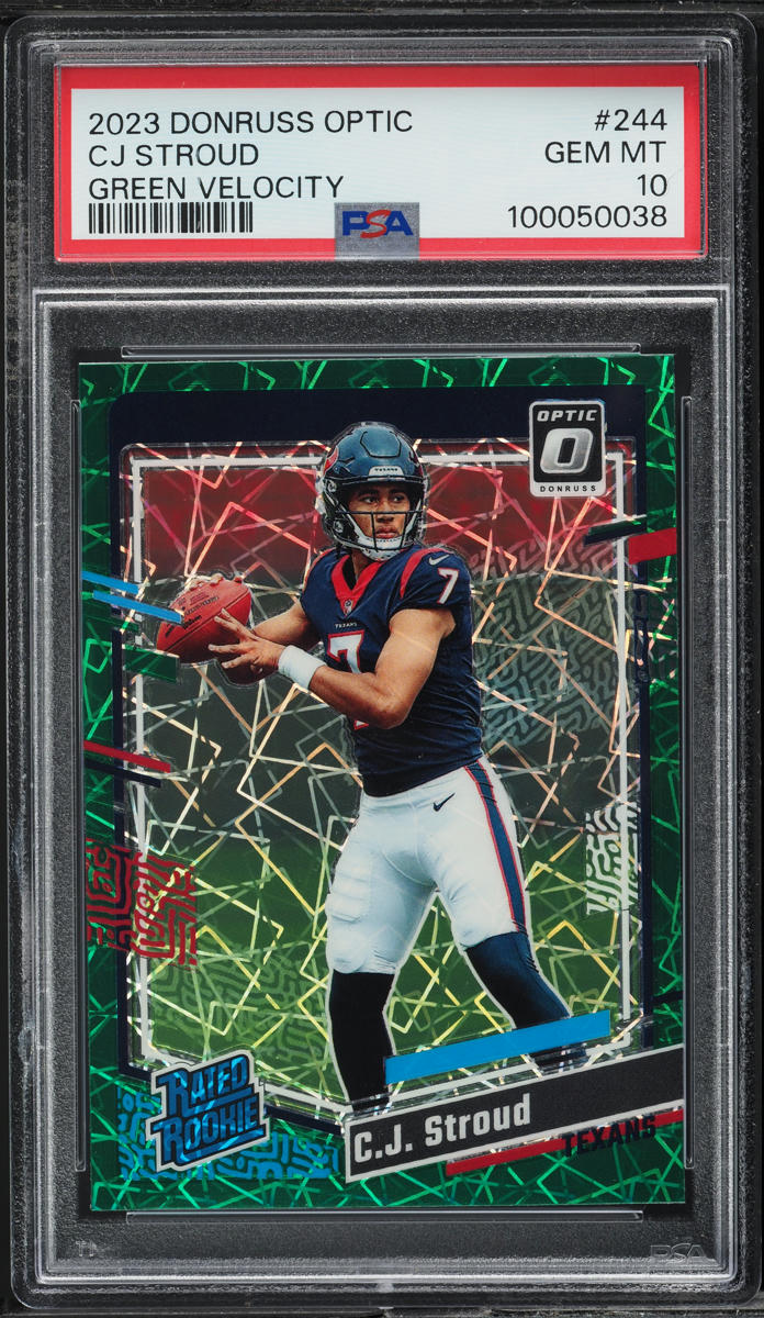 2023 Donruss Optic Green Velocity CJ Stroud ROOKIE #244 PSA 10 GEM MINT