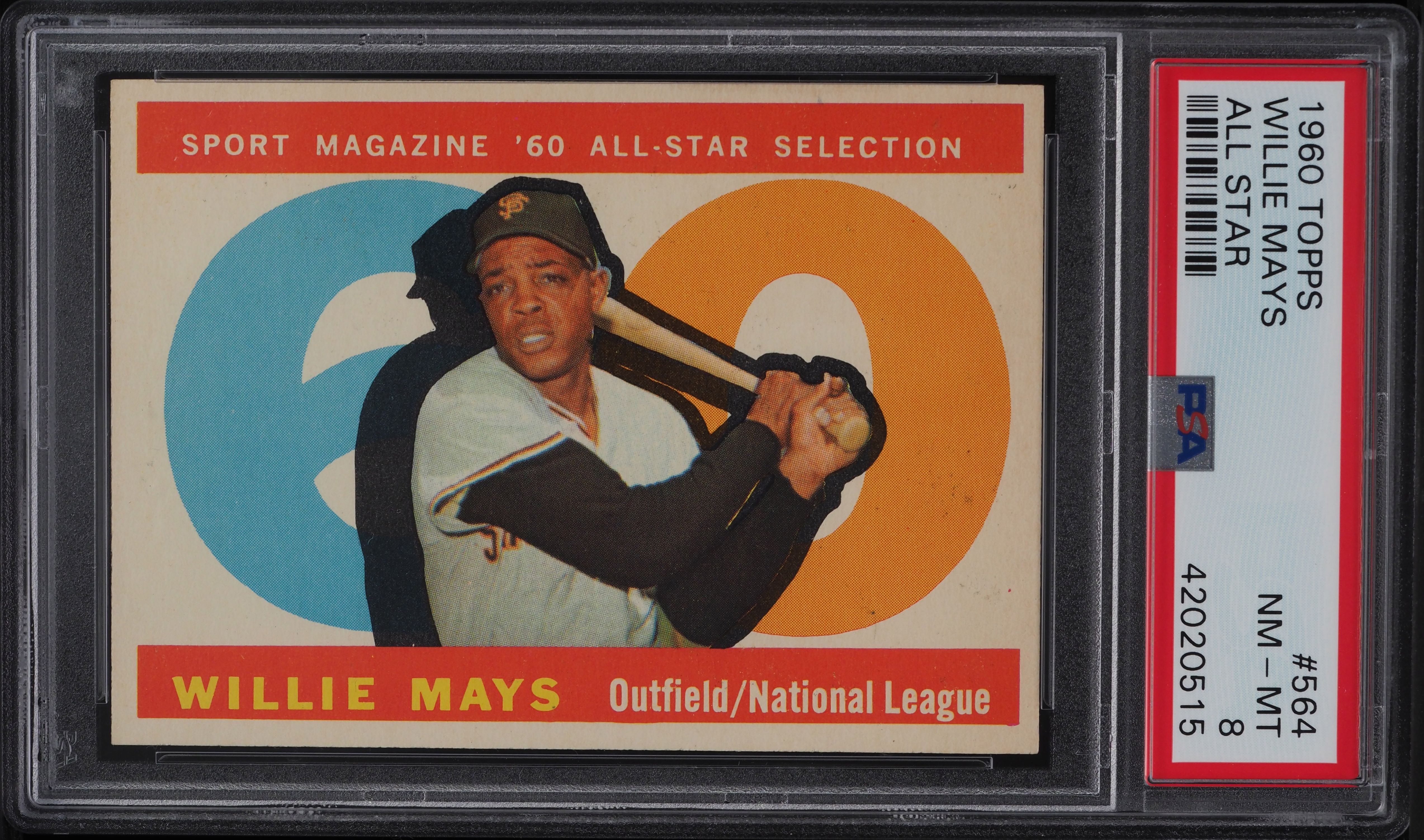 1960 Topps Willie Mays ALL-STAR #564 PSA 8 NM-MT