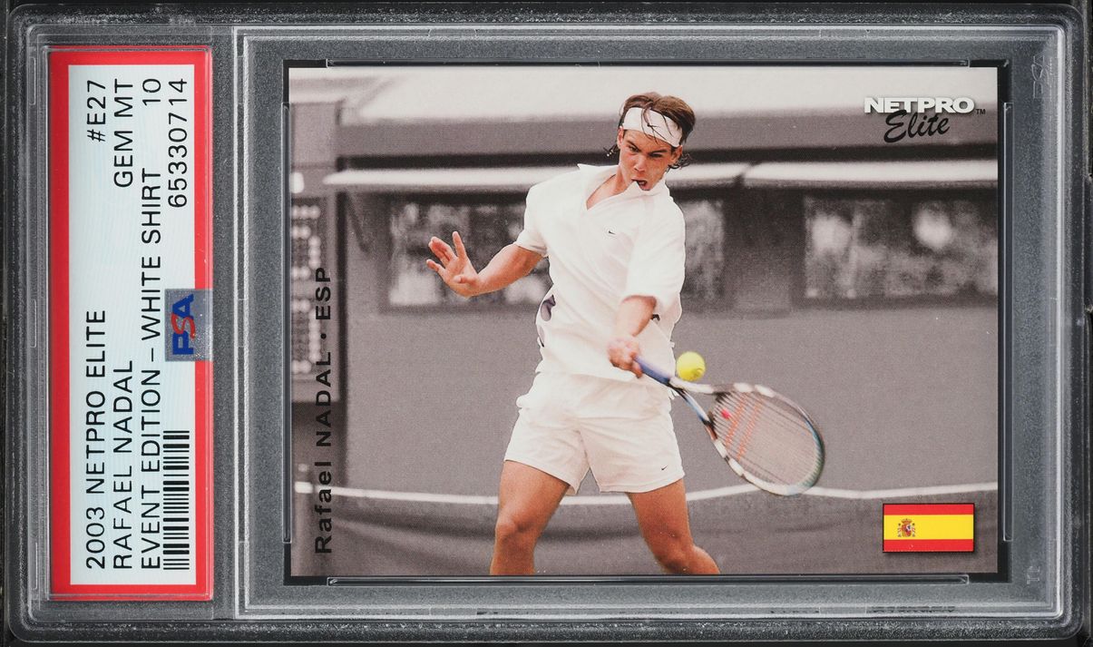 2003 Netpro Elite Event Edition White Shirt Rafael Nadal ROOKIE #E27 PSA 10 GEM