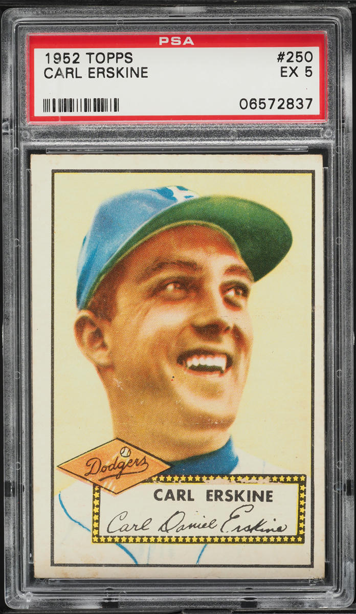 1952 Topps Carl Erskine #250 PSA 5 EX