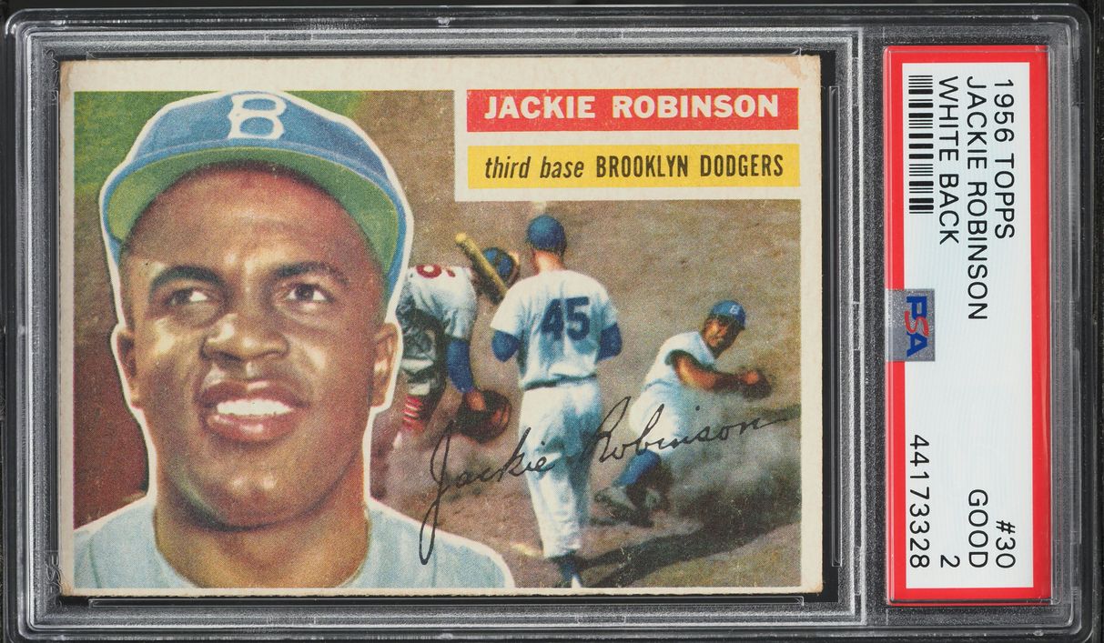 1956 Topps Jackie Robinson WHITE BACK #30 PSA 2 GD
