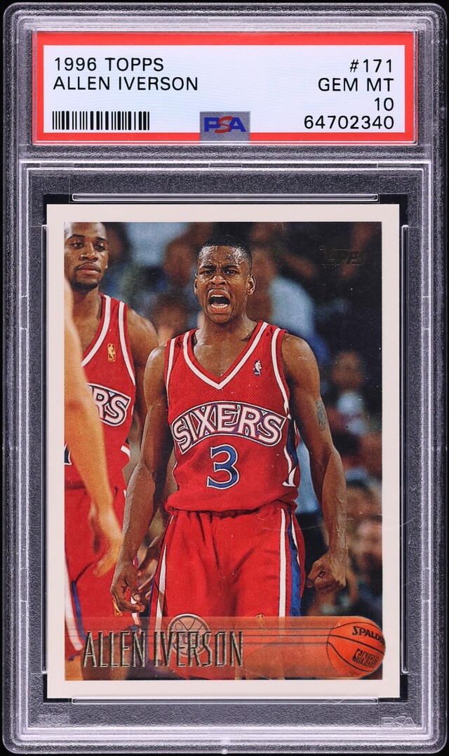 1996 Topps Basketball Allen Iverson ROOKIE #171 PSA 10 GEM MINT