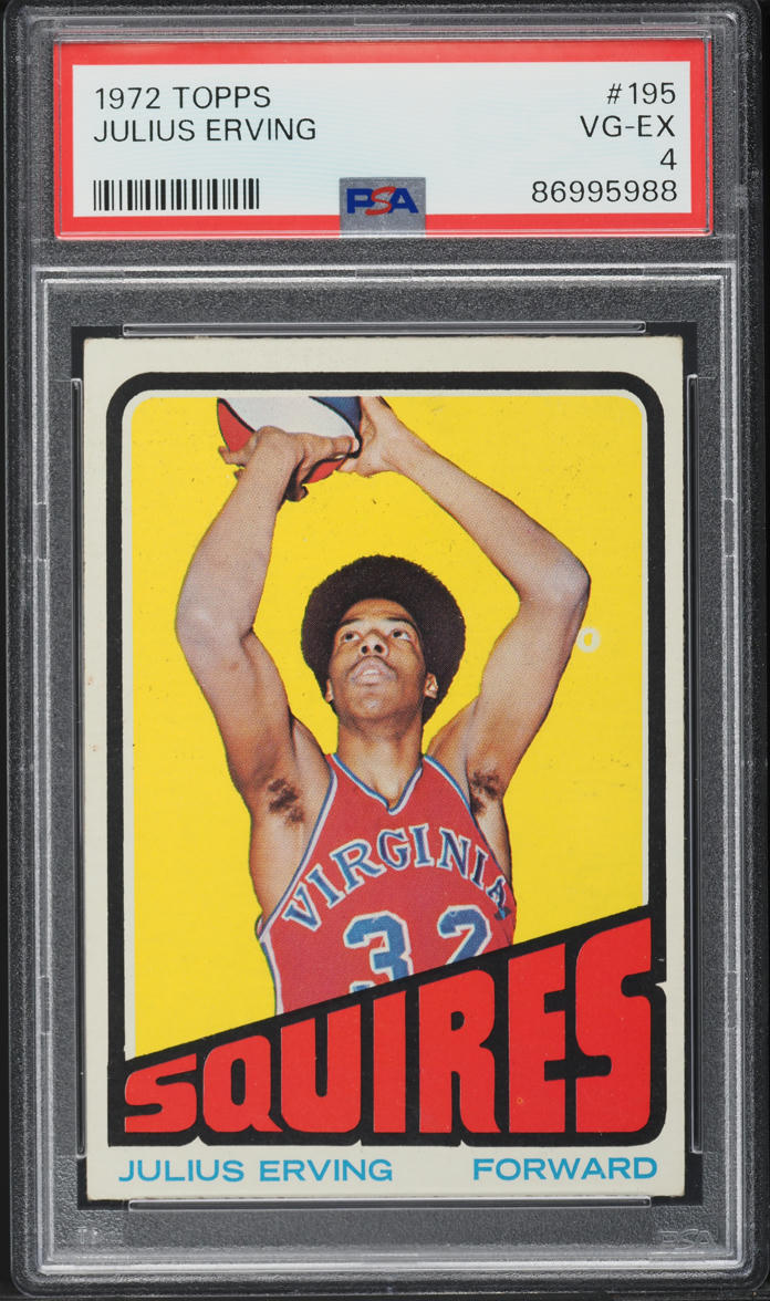 1972 Topps Basketball Julius Erving ROOKIE #195 PSA 4 VGEX