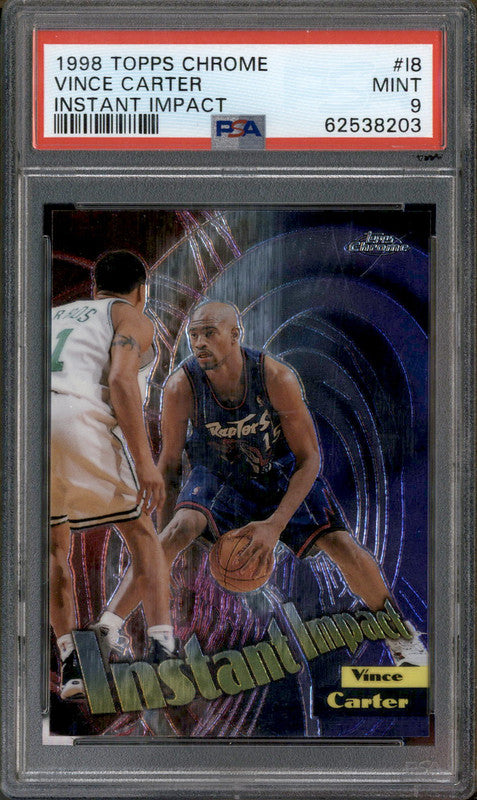 1998 Topps Chrome Instant Impact #I8 Vince Carter PSA 9