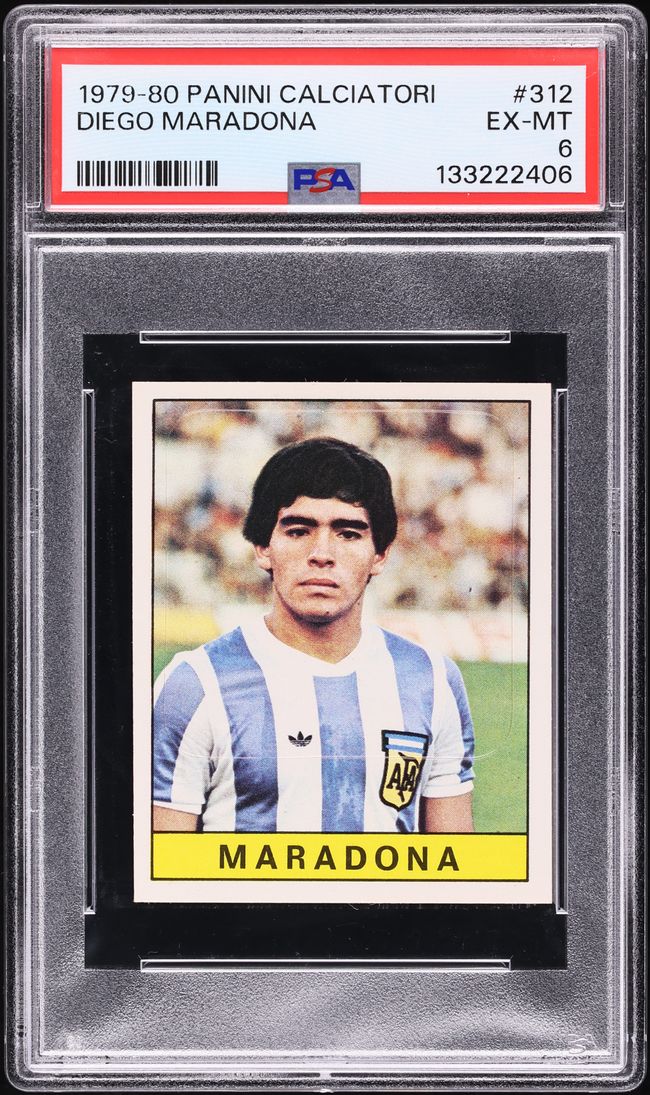 1979 Panini Calciatori Diego Maradona ROOKIE #312 PSA 6 EXMT
