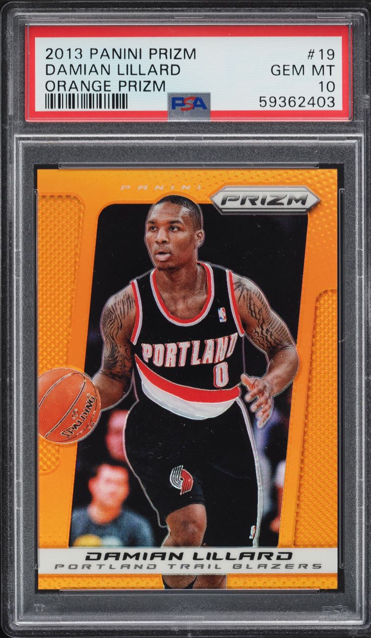2013 Panini Prizm Orange Prizms Damian Lillard /60 #19 PSA 10 GEM MINT