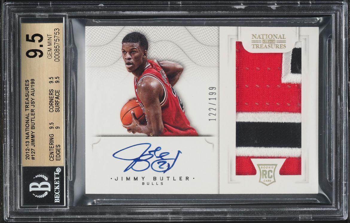 2012 National Treasures Jimmy Butler ROOKIE PATCH AUTO /199 #127 BGS 9.5 GEM