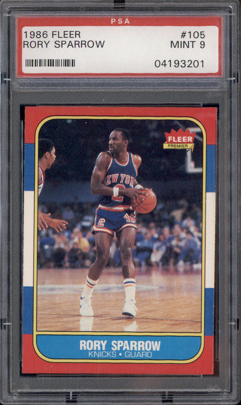 1986 Fleer #105 Rory Sparrow PSA 9