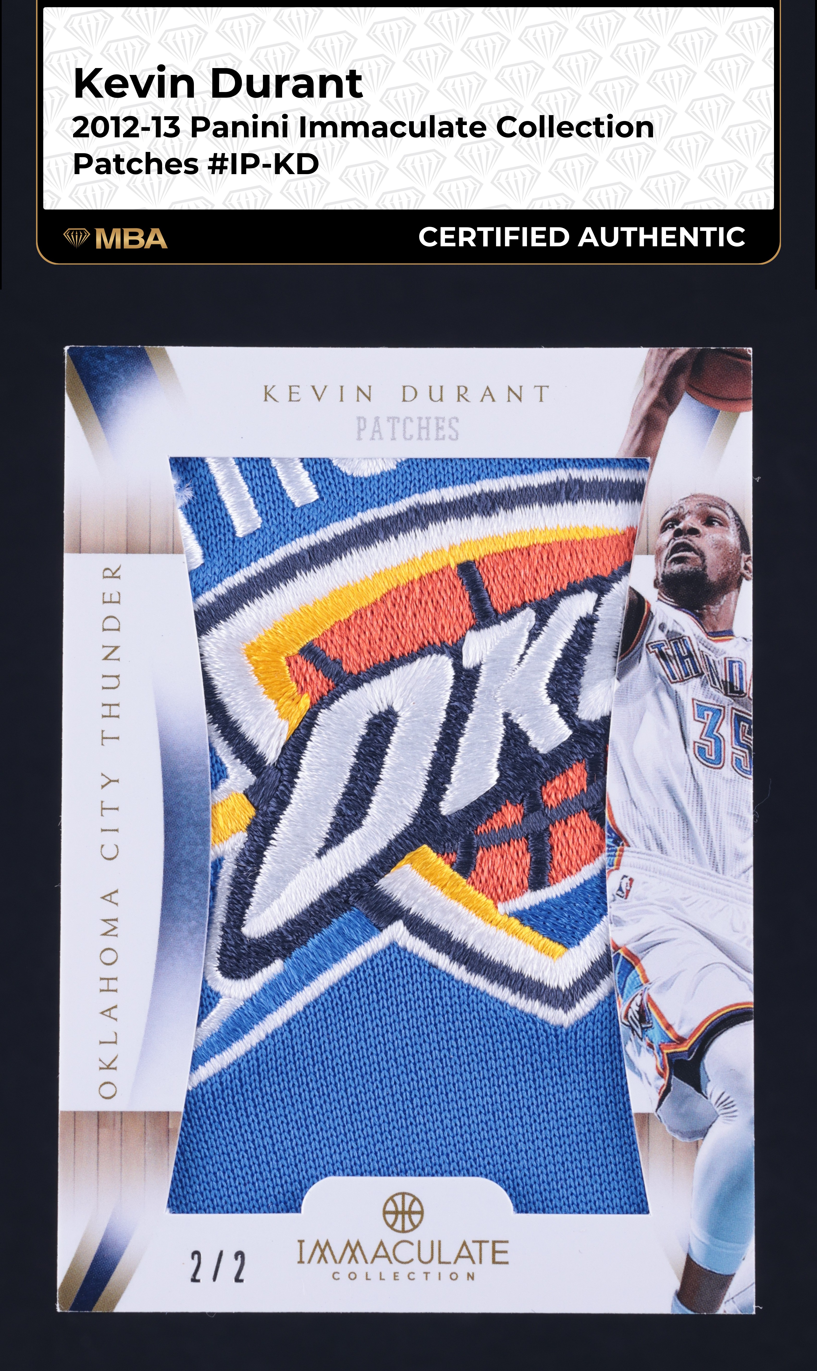 2012 Immaculate Collection Kevin Durant PATCH 2/2 #IP-KD MBA AUTH