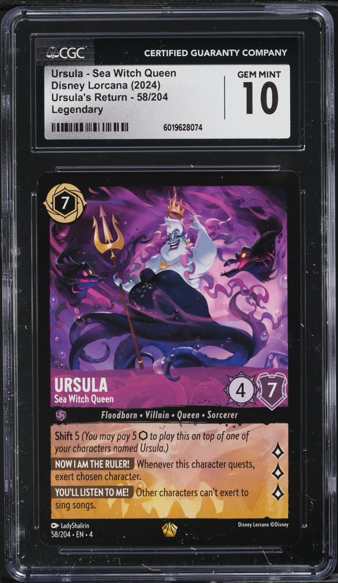 2024 Disney Lorcana Ursula's Return Ursula Sea Witch Queen #58 CGC 10 GEM MINT