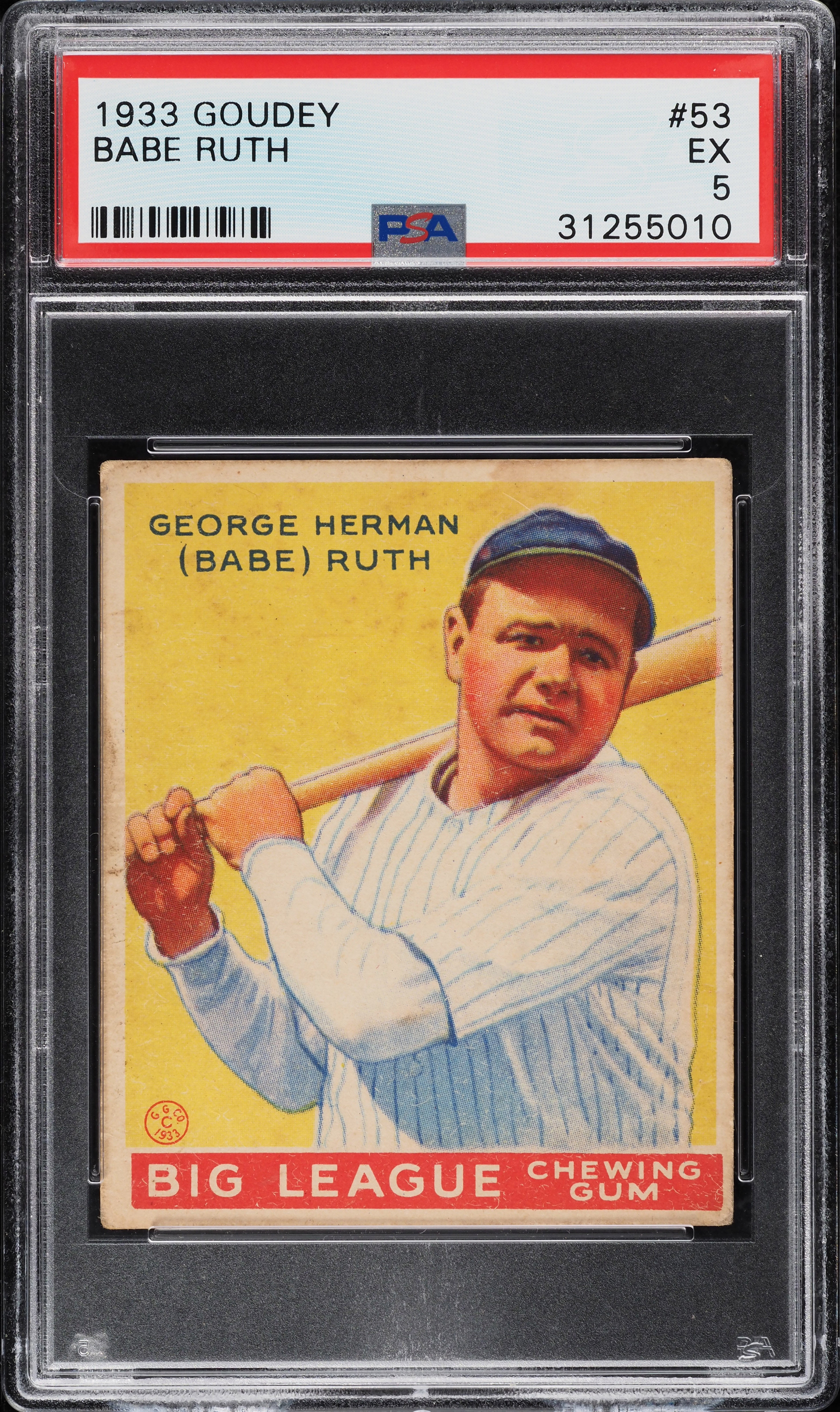 1933 Goudey Babe Ruth #53 PSA 5 EX